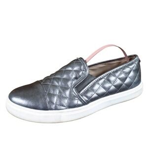 Steve Madden Zaander Women Casual Slip On Sneaker Sz 8 Everyday Pewter Metallic